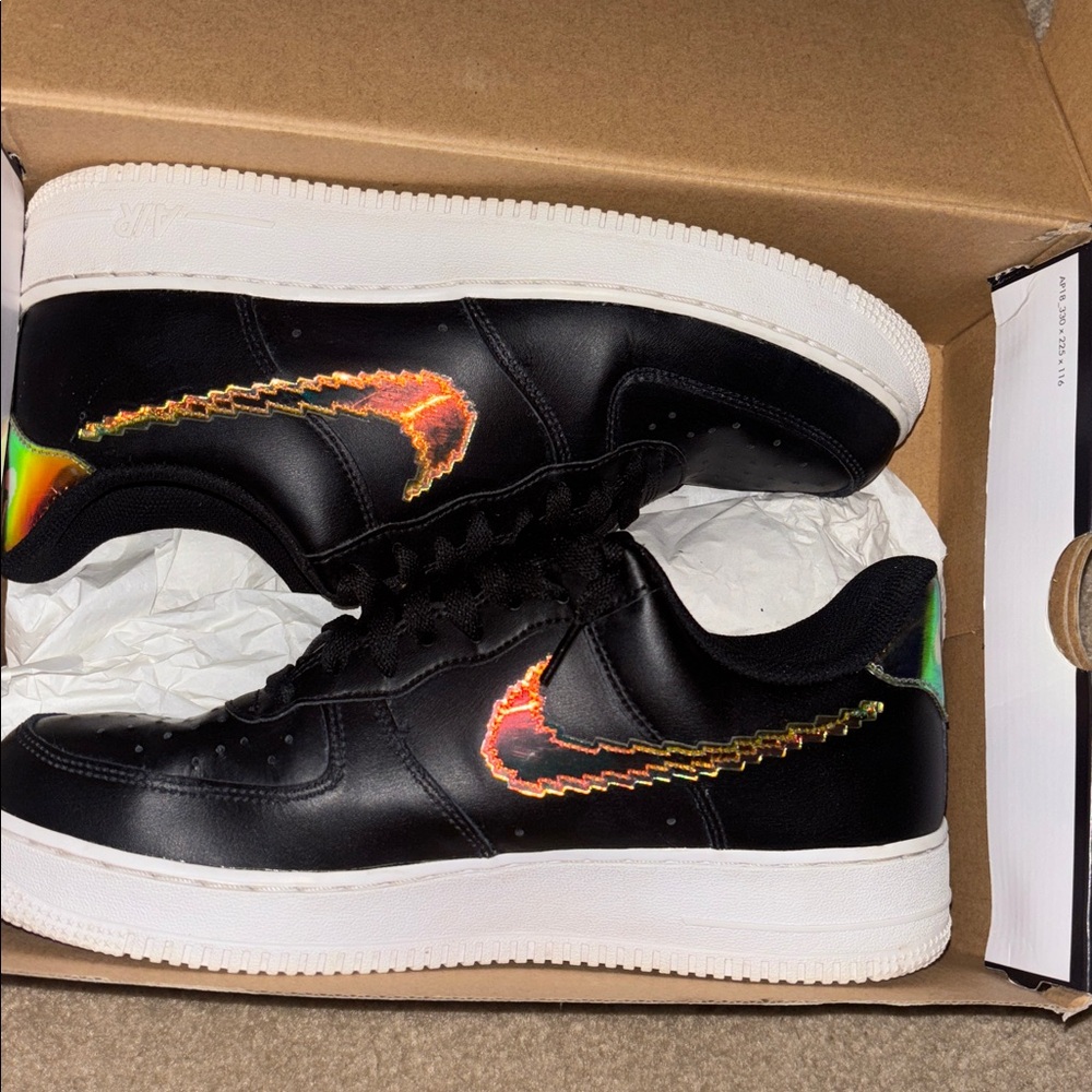 Nike Black Sneakers with Vibrant Swoosh